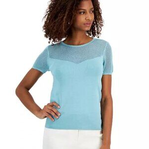 T Tahari Women's Open-Stitch Yoke Sweater - NWT